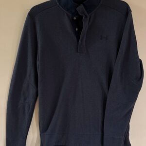 Men's blue Under Armour Golf ColdGear long sleeve pullover shirt - size medium